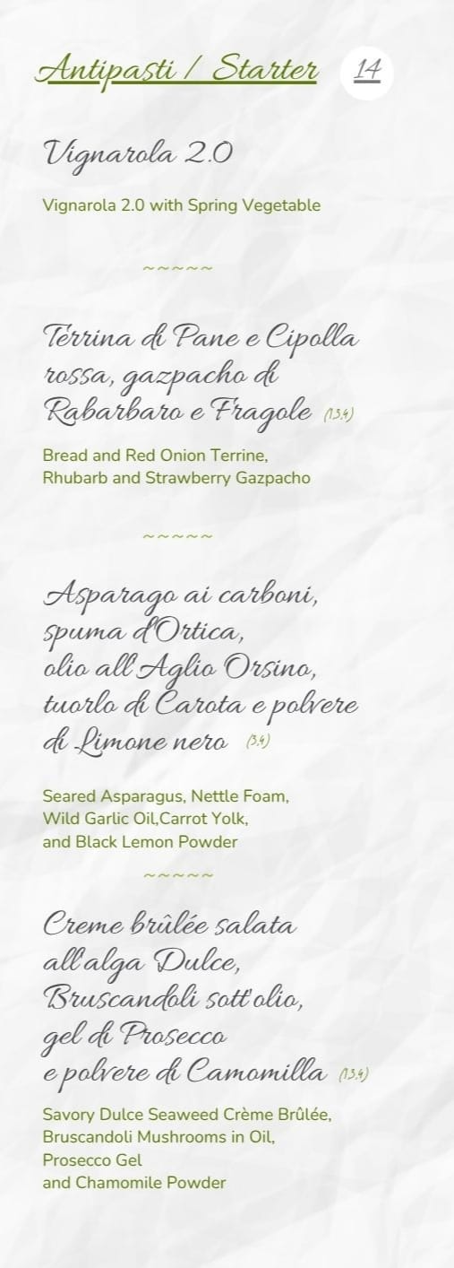 Menù Vis à VIs Orvieto